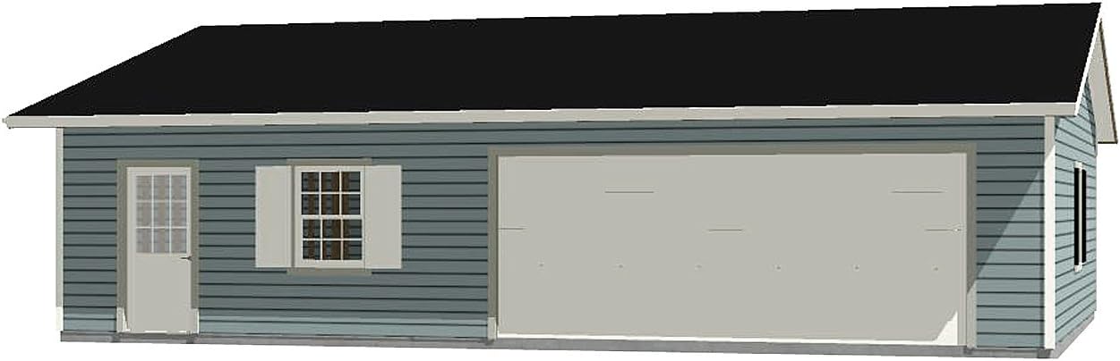 Garage Plans: Two Car Garage with Shop - Plan 1040-2R