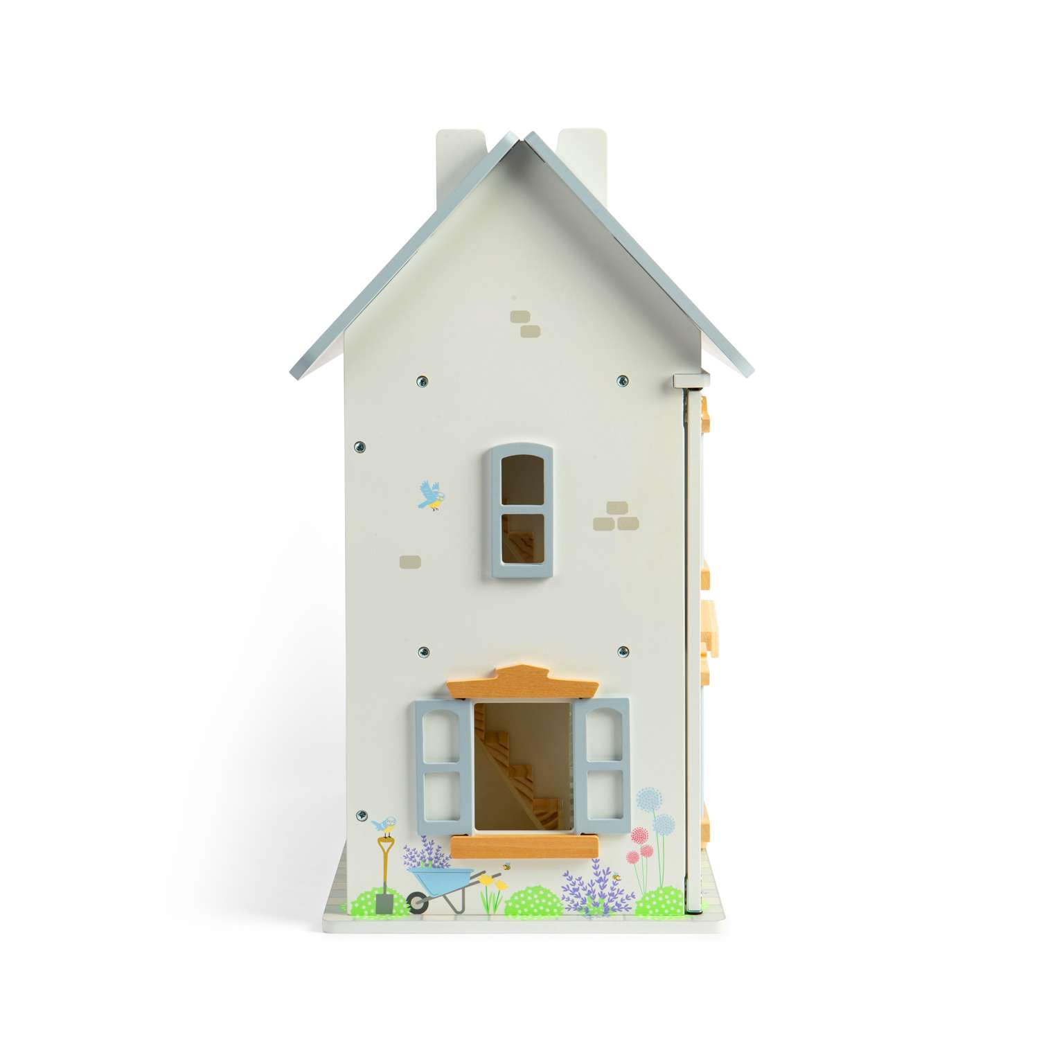 Bigjigs Toys Domek dla lalek Summer Cottage - drewniany domek dla lalek dla maluchów i dzieci, domki zabaw dla maluchów, prezenty dla dzieci, od 3 lat