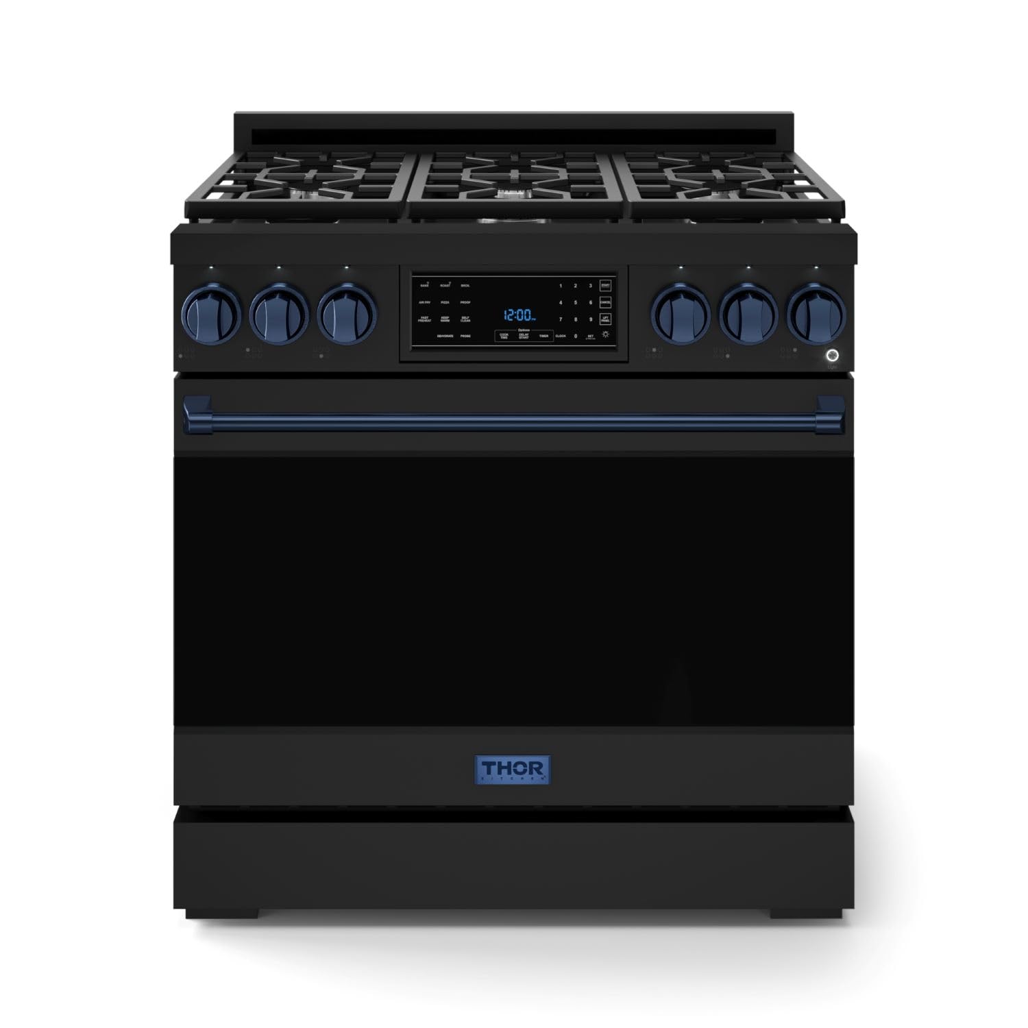 Gordon Ramsay by THOR Kitchen 36 Inch Professional Liquid Propane Range with Tilt Panel Touch Control in Black/Navy Blue