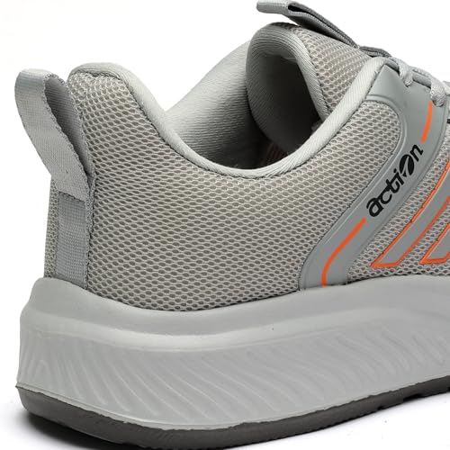 Image of Action | Athleo | SWIFT-151 | Men's | Lace-Up | Running | Shoes | Durable | Comfortable | Breathable | Lighweight | Sports | Shoes Light-Grey