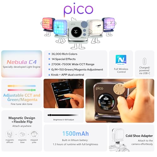 Image of Nanlite Pico Portable LED Fill Light - Full Color RGB