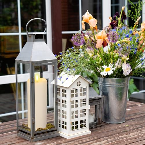 Image of Rossesay 8 inch 10 inch 12 inch 14 inch x 4 inch Large Waterproof Outdoor Flameless Candles, 4 Pcs LED Pillar Candles with Remote and Timers Battery Operated Jumbo Flickering for Home Patio Porch Church Indoor Lanterns