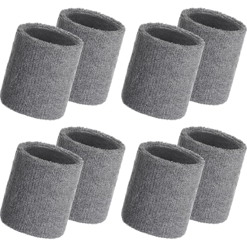 Image of WILLBOND 8 Pack Wrist Sweatbands Sports Wristbands Tennis Sweatbands Neon 80s Thick Cotton Gymnastics Sweat Band Athletic Football Soccer Sports Wristband for Men Women Party