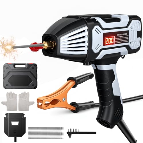 Portable Welding Machine Handheld 220V ARC Welder Machine with IGBT Inverter 20-200A Current Adjustment Electric Welder Machine Fits for 3/32-1/8 (2.5-3.2mm) Wire Rods