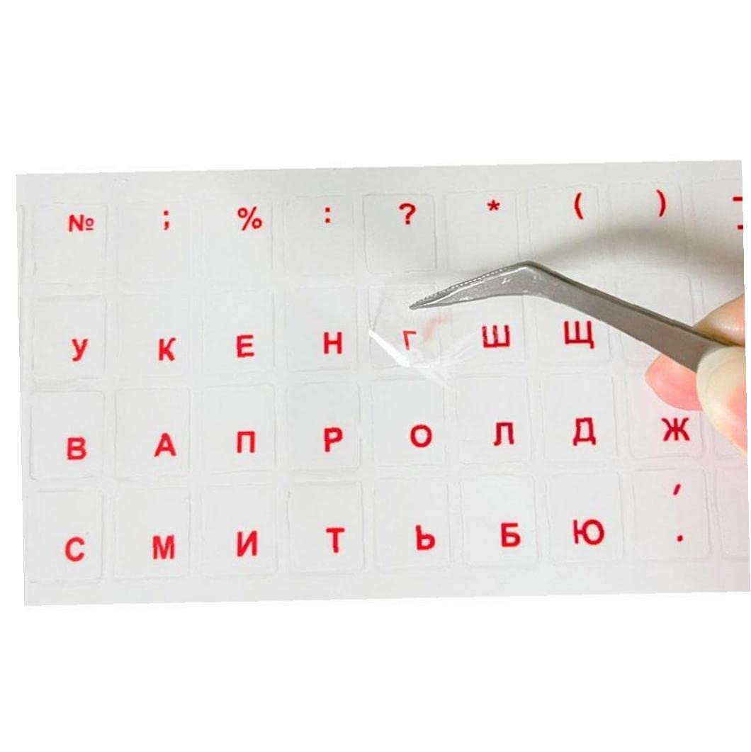 Amazon.co.jp: キーボードシール キーボードラベル ロシア語 透明