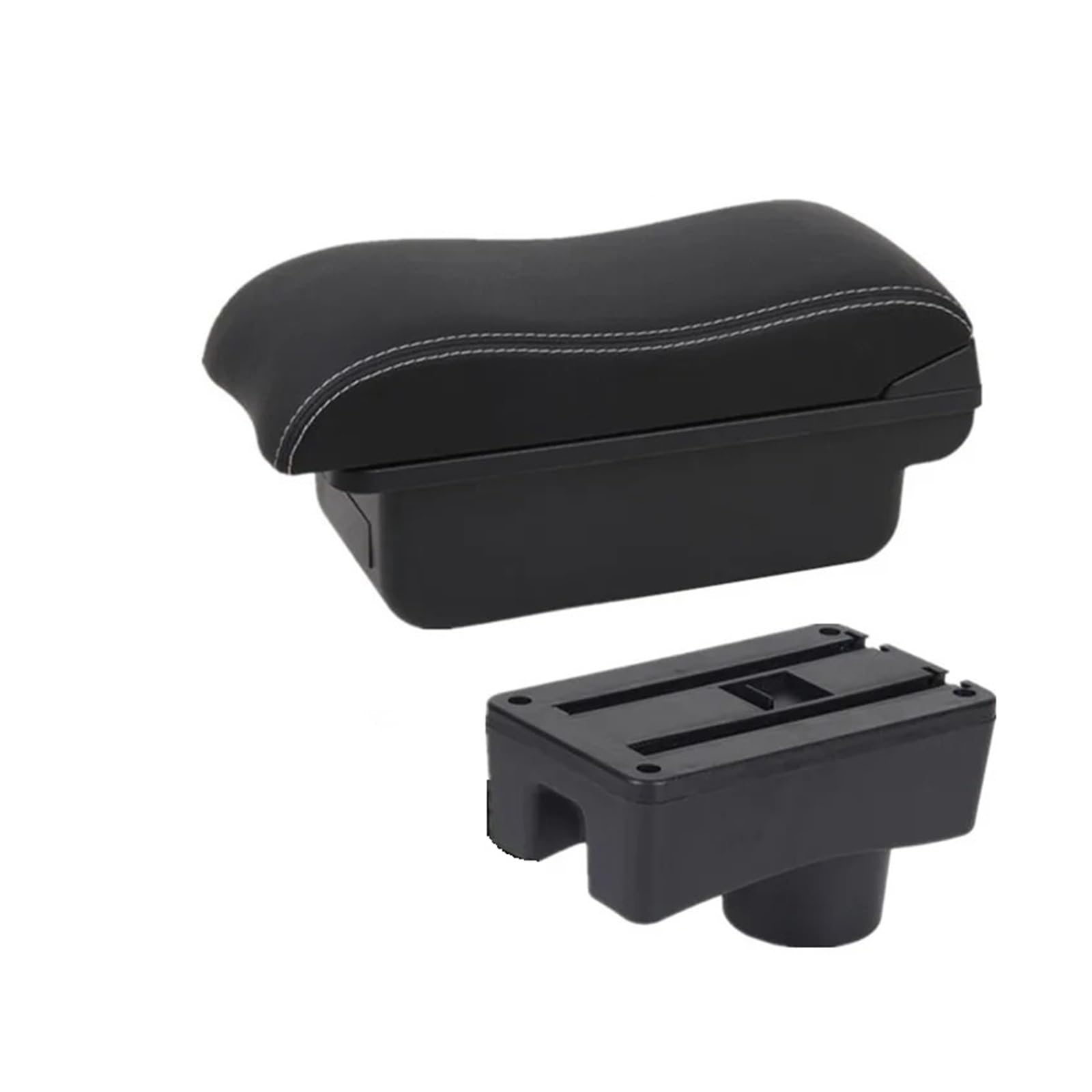 Hguvsjd Armrest Box For Hyundai For Accent For Tagaz Armrest Storage Box Interior Dedicated Retrofit Accessories Car Armrests(A Black white NO USB)