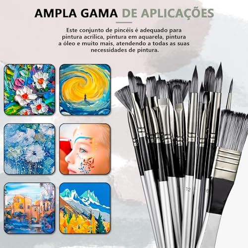 24PCS Kit Pincel Pintura, Pincel Pintura, Pincel, Pincel Aquarela, Kit Pinceis Pintura, Kit Pincel,