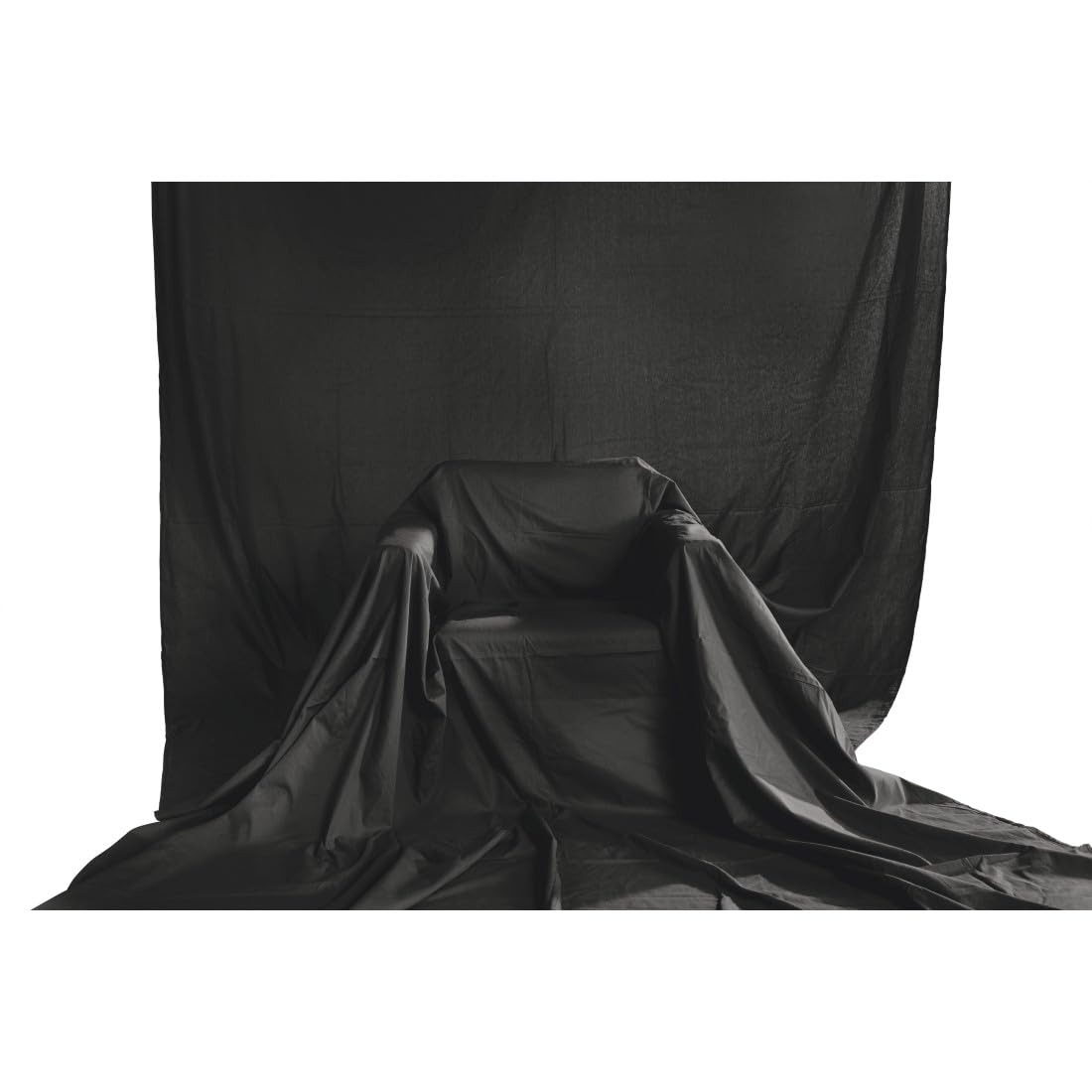 Hama Toile de Fond pour Photographie - 2,95 x 6 m - 100% Coton - Écran Noir - pour Photographie, vidéo et télévision