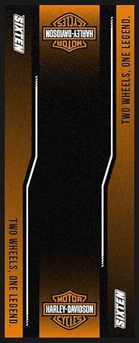 SIXTEN Harley Davidson Motorradmatte 95x240 - Umweltfreundliche Garagen- und Fahrerlagermatte - Waschbar, ölabsorbierend und umweltfreundlich - Schutzmatte für Motorräder