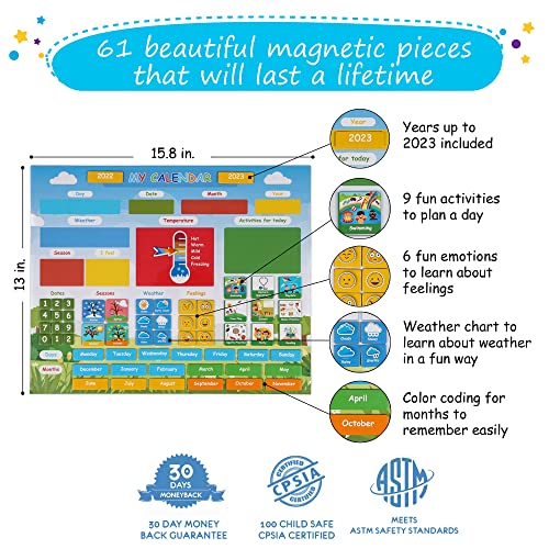 My First Daily Magnetic Calendar for Kids & 5 Kids Placemats