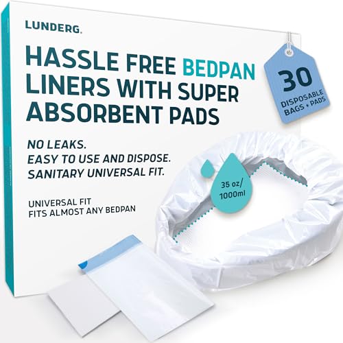 Lunderg Commode Liners - Value Pack 100 Count Universal Fit - Medical Grade Bedside Liners Disposable for Adult Commode Chair, Portable or Camping Toilet Bags