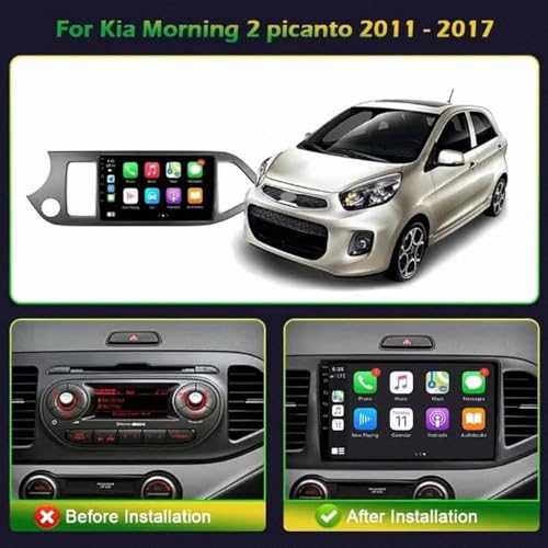 Radio de coche para Kia Morning 2 Picanto con Carplay y GPS pantalla táctil 2