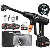 高圧洗浄機 コードレス 充電式 【2025新登場強化版・バッテリー2個・プロ洗車店監修】20000mAh 8MPa マキタバッテリー互換 PSE認証済み 噴射距離13M LCD残量表示 750W自吸式 6in1ノズル（360°・フォーム）付き コンパクト収納ボックス 洗車 庭 ベランダ 網戸 外壁 玄関 園芸用品 家庭用