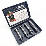 Damaged Screw Extractor & Bolt Extractor Set - Made From H.S.S. 4341# - Removes All Kinds of Screws and Bolts Quickly and Easily, 4-Piece Bolt Extractor Kit by Voyage