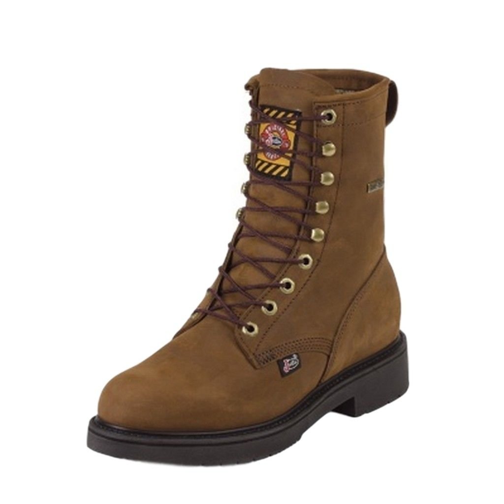 Justin Men's Transcontinental 8" Eh Waterproof Lace-Up Work Boot Soft Toe - 604