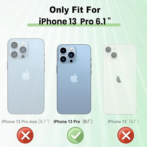 Miniatura 7 de BITOBE Funda diseñada para iPhone 13 Pro, diseño de mariposas para mujeres y niñas, borde chapado de lujo, protección completa de lente de cámara