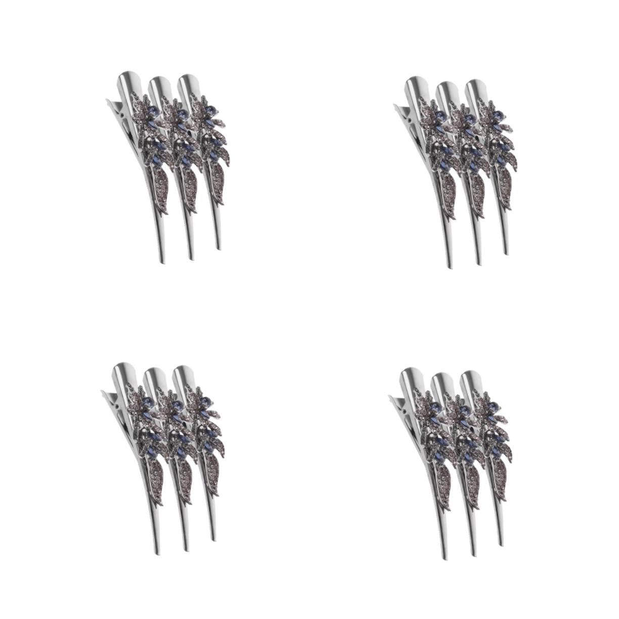 12 Stck. Teiliges Retro Metall Haarklammern Set mit Funkelnden Kristallen Starke Haftung Vielseitig Einsetzbar für Damen Französische Haarspangen für Kurze Haare Eleganter