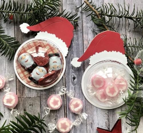 Matrice bonnet de Père Noël et 5 demi-dômes de boule scrapbooking shaker - 4