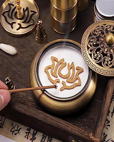 Xingzuan Chinese Brass Incense Burner Set,Agarwood Incense Burner Kit,Powder Incense Making Kit,Powder Incense Burner Kit(With Sandalwood Powder) #TOP4