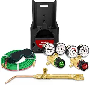 RX WELD Light Duty Portable Outfit Brazing Hvac Torch Kit, Oxy Acetylene Cutting Set, Cylinders Not Included
