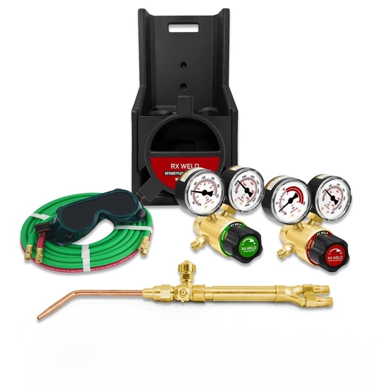 RX WELD Light Duty Portable Outfit Brazing Hvac Torch Kit, Oxy Acetylene Cutting Set, Cylinders Not Included