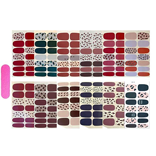 NAIL ANGEL 12pcs Nails Strips Nail Art Wrap Nail Art Full Cover Sticker Leopard Prints Sticker Fashion Designs for Women (10153)