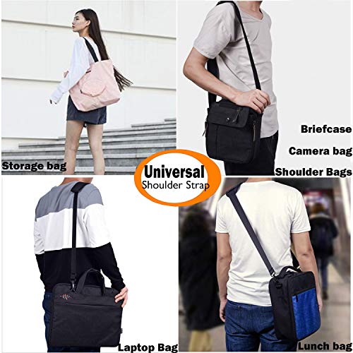 Universal Shoulder Strap Replacement Luggage Duffle Bag Strap Detachable Soft Padded Adjustable Belt with Metal Swivel Hooks for Duffel Briefcase Computer Bags Laptop Case Messenger Bag, Black