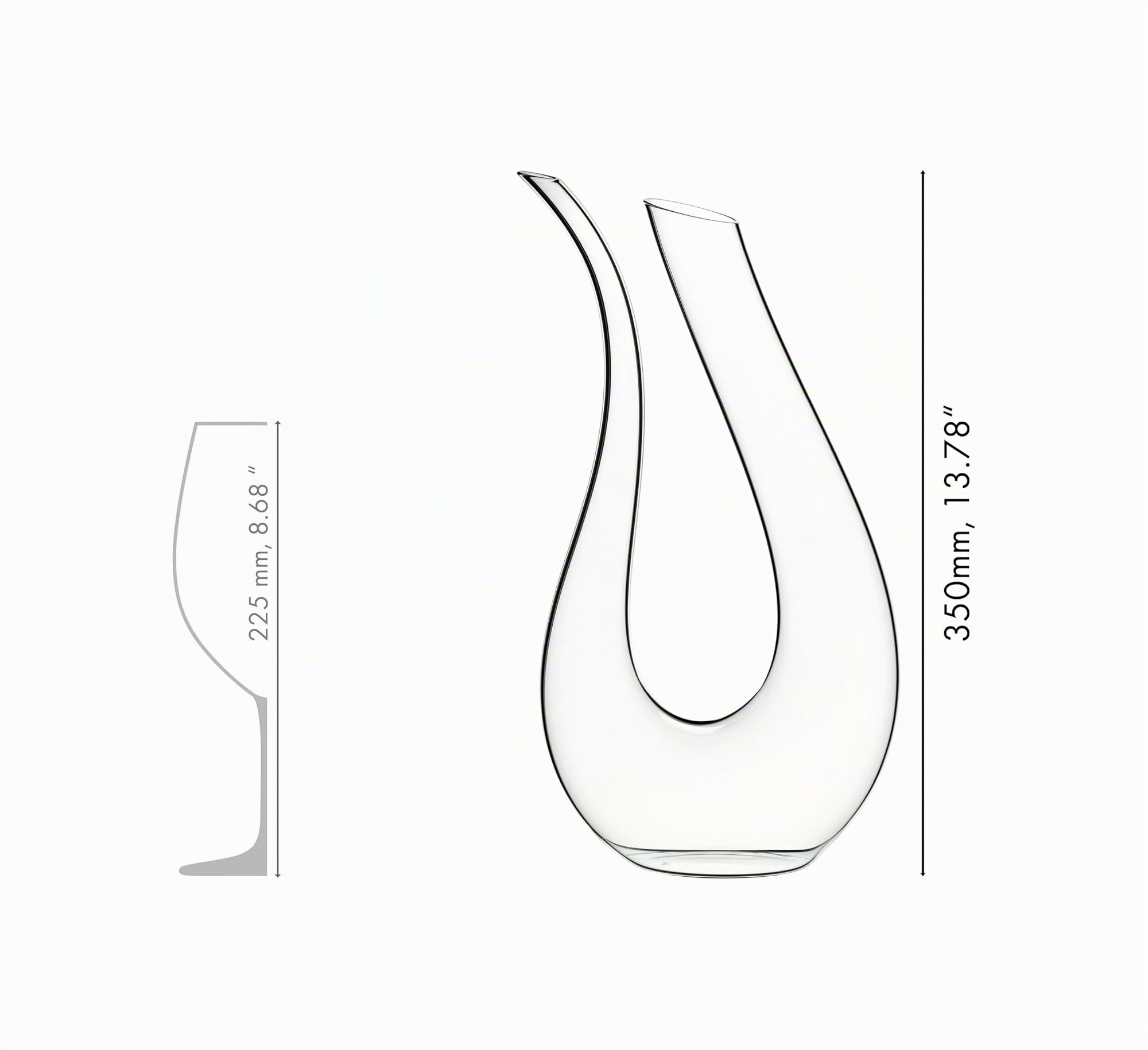 RIEDEL Amadeo Dekanter - Einzelpackung, Karaffe, Kristallglas, Nur Handwäsche – Glasreinigungsperlen ungeeignet - 1756/13 | Handgefertigtes Glas, 35,5 cm hoch, 14 Unzen Fassungsvermögen