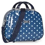 SKPAT - Neceser Rígido de Viaje Grande y Ligero.Material Resistente de Policarbonato. Espejo Interior. Múltiples Compartimentos. Maletas a Juego. 66435, Color Tejano