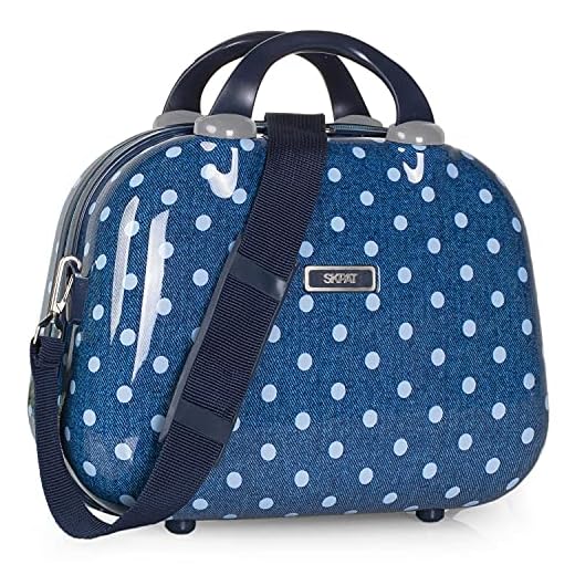 SKPAT - Neceser Rígido de Viaje Grande y Ligero.Material Resistente de Policarbonato. Espejo Interior. Múltiples Compartimentos. Maletas a Juego. 66435, Color Tejano