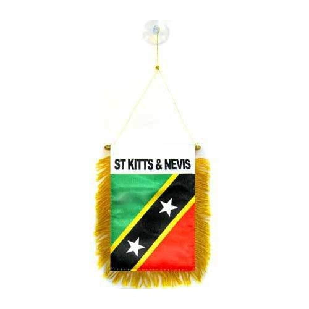 AZ FLAG Saint Kitts and Nevis Pennant 4x6 in 100D Polyester Suction Cup