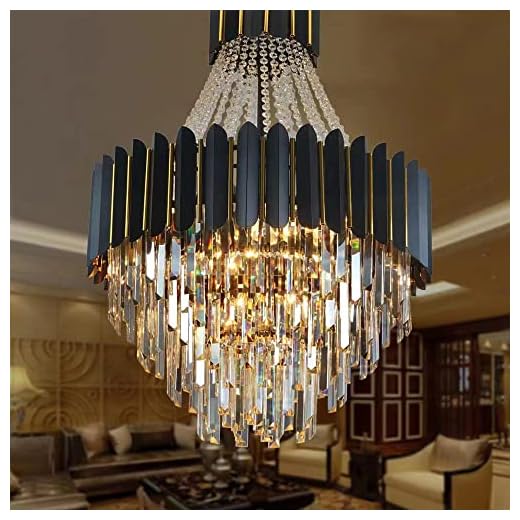 AHOCI Modern Crystal Chandelier, Luxury Black Crystal Hanging Pendant Light Contemporary Large Raindrop Pendant Chandelier for Living Room Dining Room Staircase Dia23.23” x H33.46”