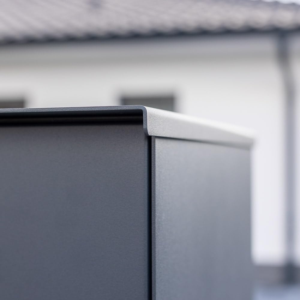 KNOBLOCH Briefkasten mit Paketbox KNOBOX PRO 11 - mit Gravur personalisiert, XXL Paketkasten, rostfrei wetterfest, Anthrazit RAL7016