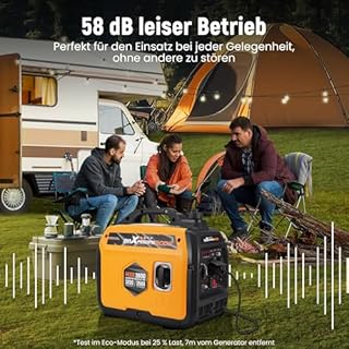 maXpeedingrods Inverter Stromerzeuger 3500W Superleise, Leicht und Mobil Benzin Notstromaggregat Stromgenerator, ECO-Modus mit 2x 230V / 2x USB / 1x 12V DC Steckdosen für RV Camping Festivals, Reise