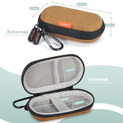 Image of Earth-Yellow Small Carrying Case for Wired Earbuds, Kardiamobile EKG Monitor 6L / 1L, Earphones, Cable - Mini Travel Case Zipper Pouch for Wireless Earbuds, Galaxy Buds, Jlab Ear Buds, Earpods, Airpods