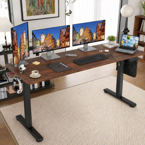 Image of STARY Electric Standing Desk Adjustable Height Sit Stand Home Office Desk with Splice Board
