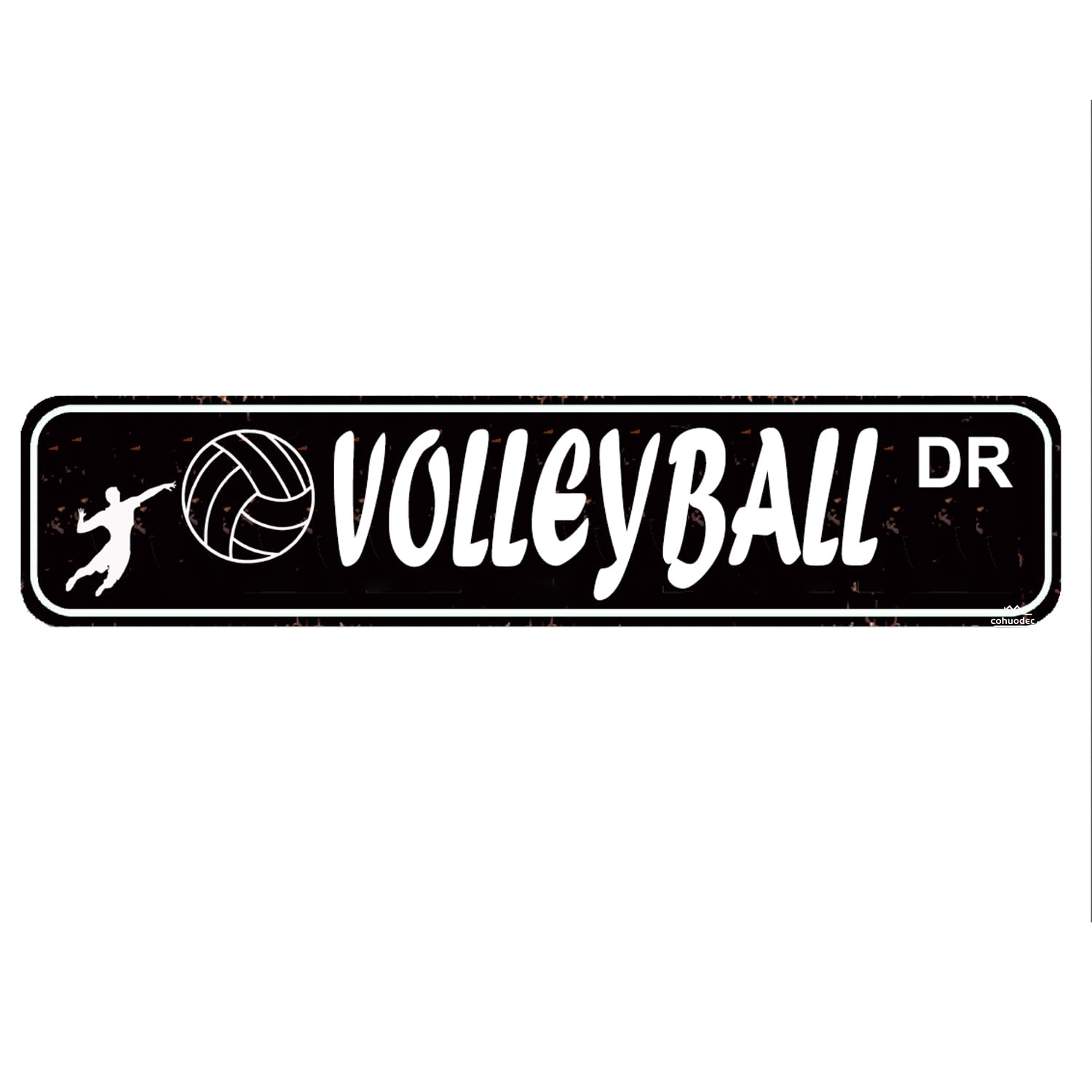 Volleyball Dr Street Sign Novelty Sports Sign for Door Name Plate Plaque Home Patio Garden Bar Farm House Garage Wall Decor Black Metal Tin Sign 16 x