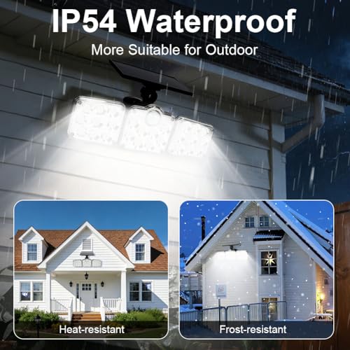 Foco solar exterior con sensor de movimiento IP54 de 3 cabezales pack de 2 4