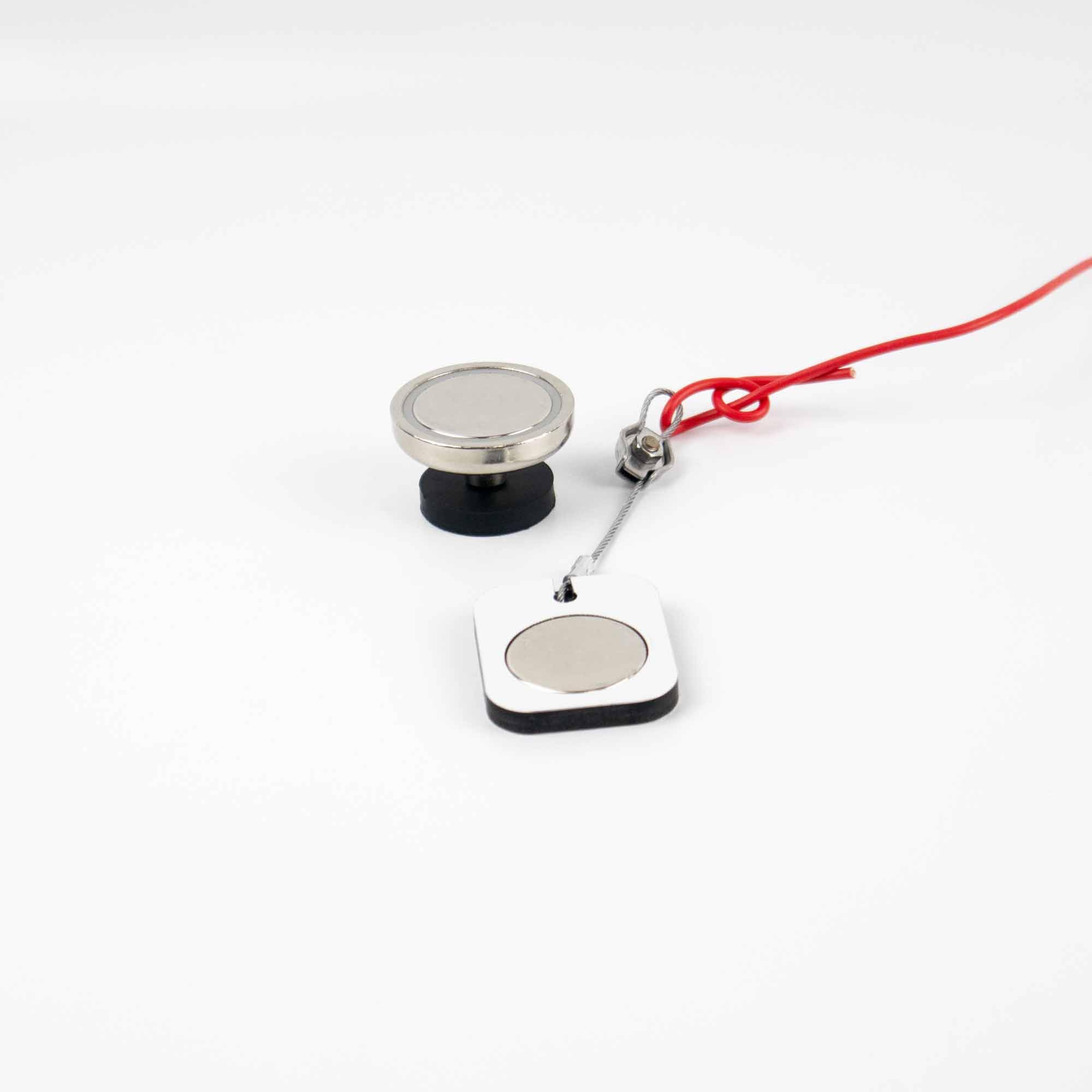 Electrician Magnet Kit with Cable Loop and Plaster Magnet, Silver White Black