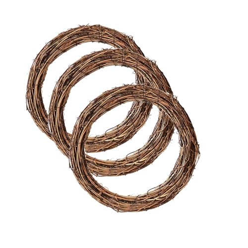Couronne de Noël, 3 Pièces 30cm Couronne Porte Vigne Naturelle,Couronne de rrétro de Noël pour Noël, Automne, Pâques, Mariage, Fête, Vacances (3, 30cm)
