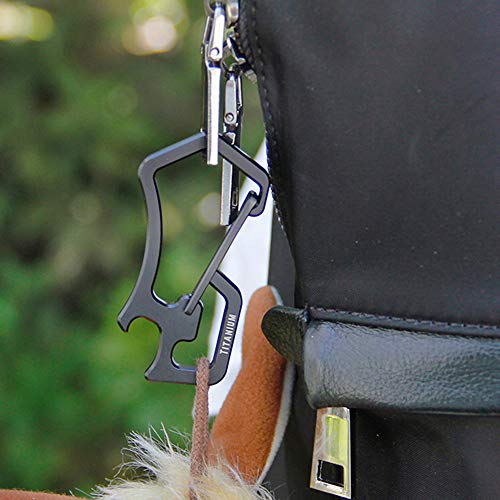 Grampo, Andoer Multitool Titanium Carabiner Keychain Chaveiros clipes com abridor de garrafas