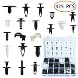 Car Retainer Clips Auto Push Pin Rivet Clips Trim Panel Body Plastic Fastener Clips Kit 425 PCS With Fastener Remover 19 Most Popular Sizes For GM Ford Toyota Honda Chrysler With Plastic Case