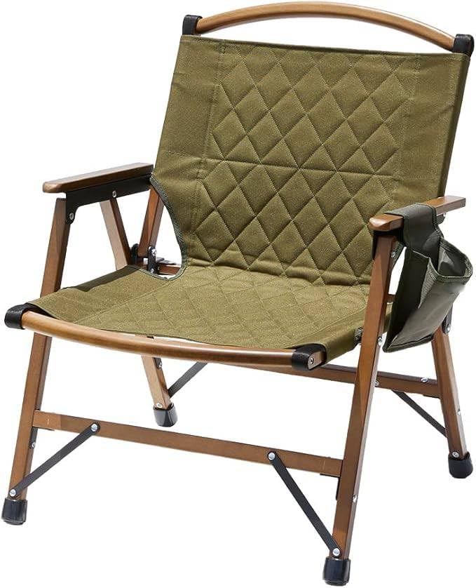 3脚セット　オリーブ　ロータイプ　ウッド　アウトドアチェア　袋付き　新品 3脚セット オリーブ ロータイプ ウッド アウトドアチェア 袋付き