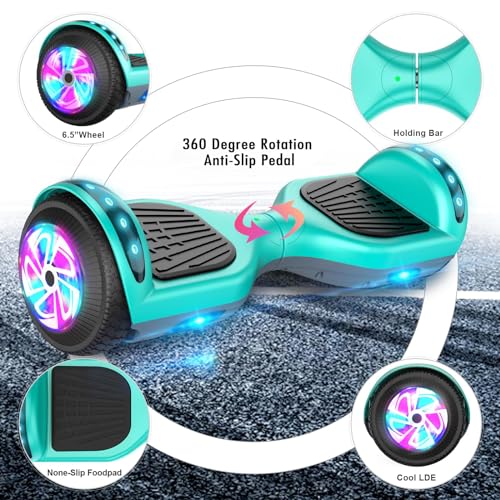 FLYING-ANT Hoverboard, 6.5 Inch Self Balancing Hoverboards with Bluetooth and LED Lights, Hover Board for Kids Teenagers