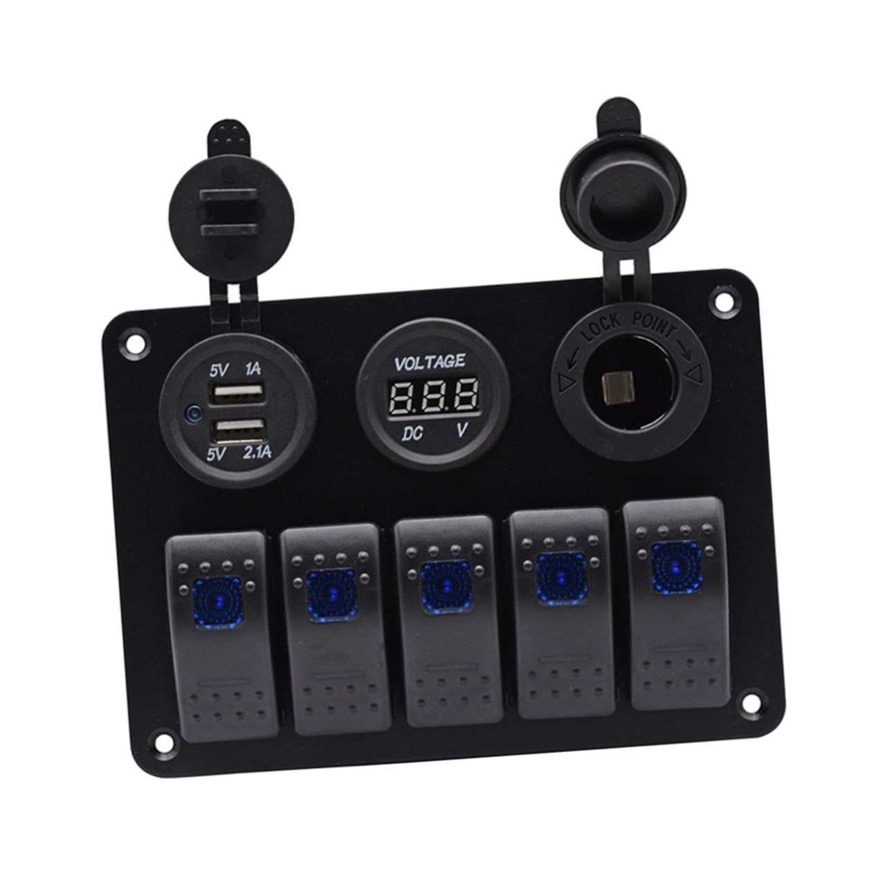 Veemoon 1Pc Combination Panel with Cover Durable Position Switch Panel for Modification Cars Rvs Boats Circuit Breaker for Vehicle Upgrades