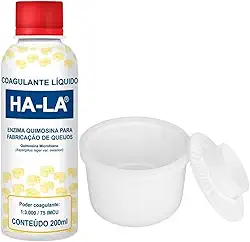 Coagulante Coalho Líquido Ha-la + Forma Queijo Minas Padrão Parmesão 800g Completa Com Prensador + Dessorador + Tela