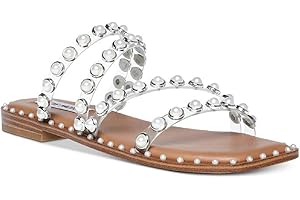 Steve Madden Women's Skyler Clear Studded Sandals