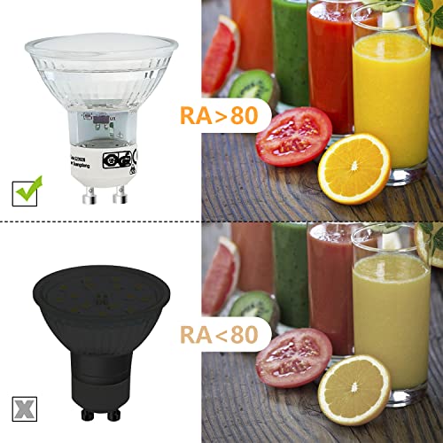 Homefire 10er GU10 LED Glühbirne Warmweiß Leuchtmittel 4W Glühlampe PAR16 Einbaustrahler Abstrahlwinkel 120 ° Strahler Spot 3000K Küchenlampe Deckenstrahler für Deckenspot Wandspot Wohnzimmer