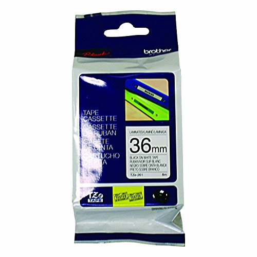 Fita Rotulador Brother TZe-261 36mm Preto/Branco