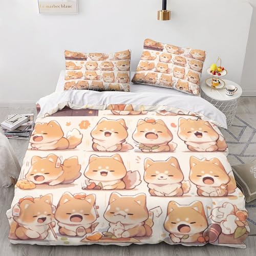 Housse de couette fermeture éclair facile parure lit chien 3D - 2
